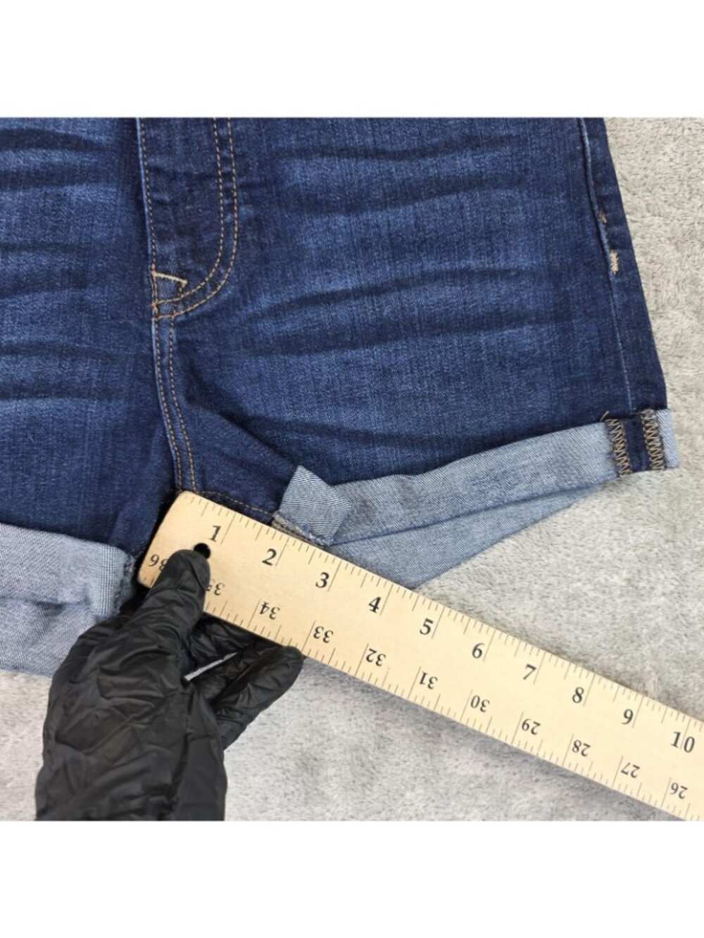 Express Jeans Shorts Womens 0 Blue Denim High Rise Cuffed Stretch Casual Summer - Picture 8 of 10